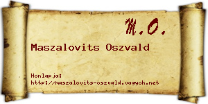 Maszalovits Oszvald névjegykártya